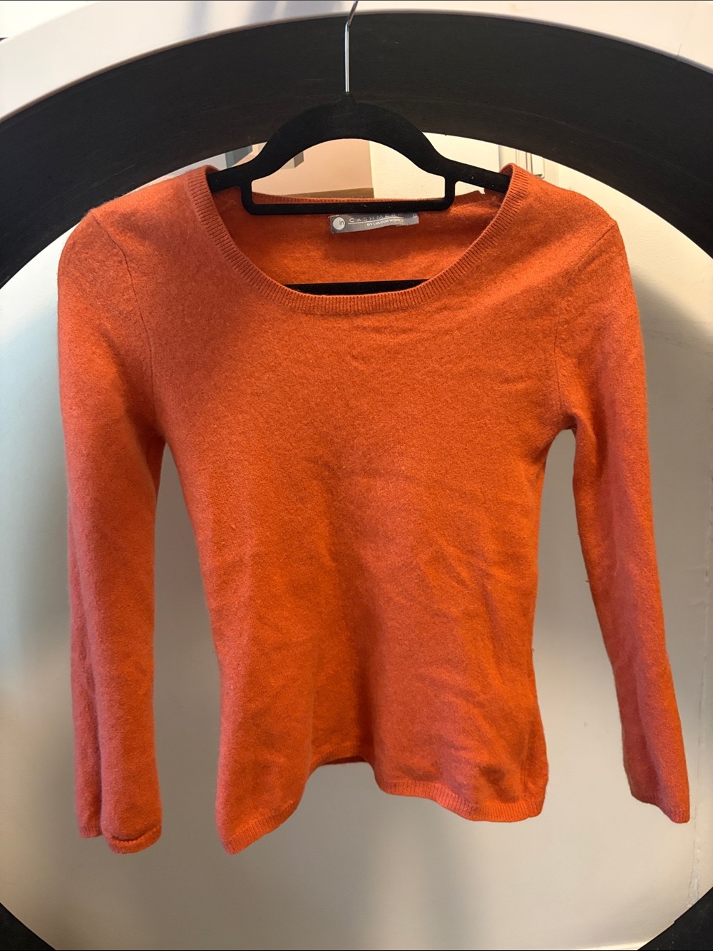 Women's Orange Long-Sleeve Crewneck
